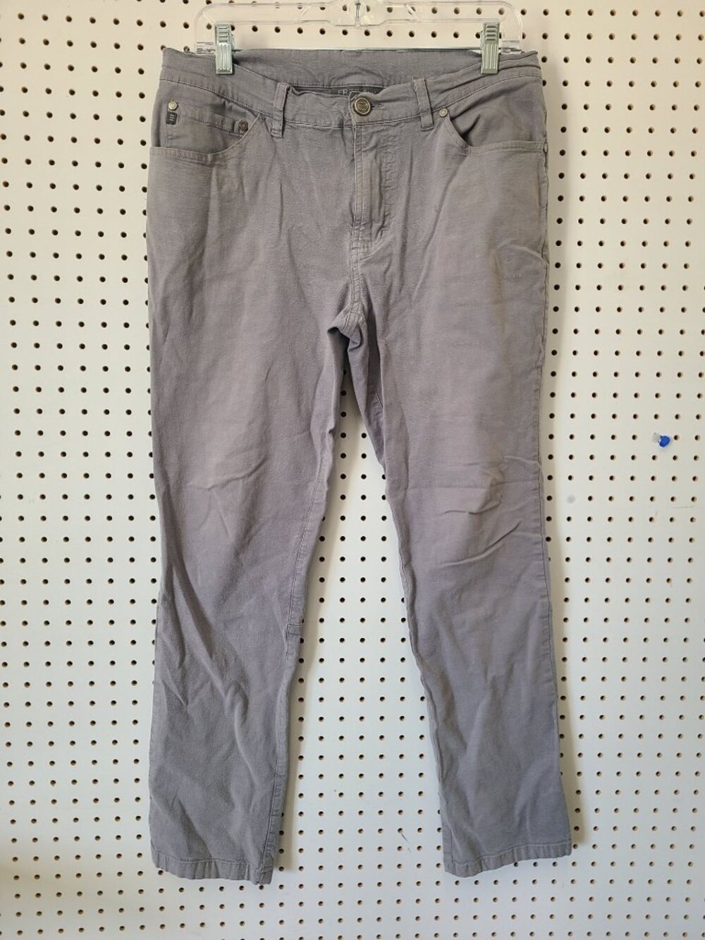 Gray Mens Straight-Leg Pants With Button & Zipper Closure 5 Pockets